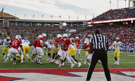 Offensive explosion highlights Liberty’s, 59-30, win over Delaware